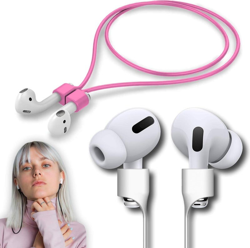 cobcobb Ultra Strong Magnetic Airpod Pro Strap Anti-Lost Cord Sports Lanyard Compatible with Airpods 3rd 2nd Generation Pro 3 2 1 (Pink) - Image 1