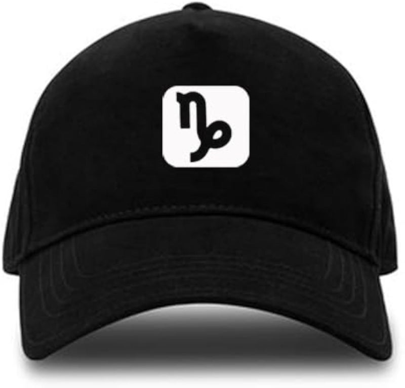 Black Cap with Capricorn Zodiac,White Logo