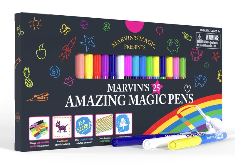 Marvin's Magic Marvins Magic Original x 25 Amazing Marker Pens Color Changing Magic Pen Art Create 3D Lettering or Write Secret Messages Includes 25 Colour Changing Pens - Image 3