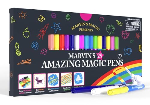 Marvin's Magic Marvins Magic Original x 25 Amazing Marker Pens Color Changing Magic Pen Art Create 3D Lettering or Write Secret Messages Includes 25 Colour Changing Pens - Image 1