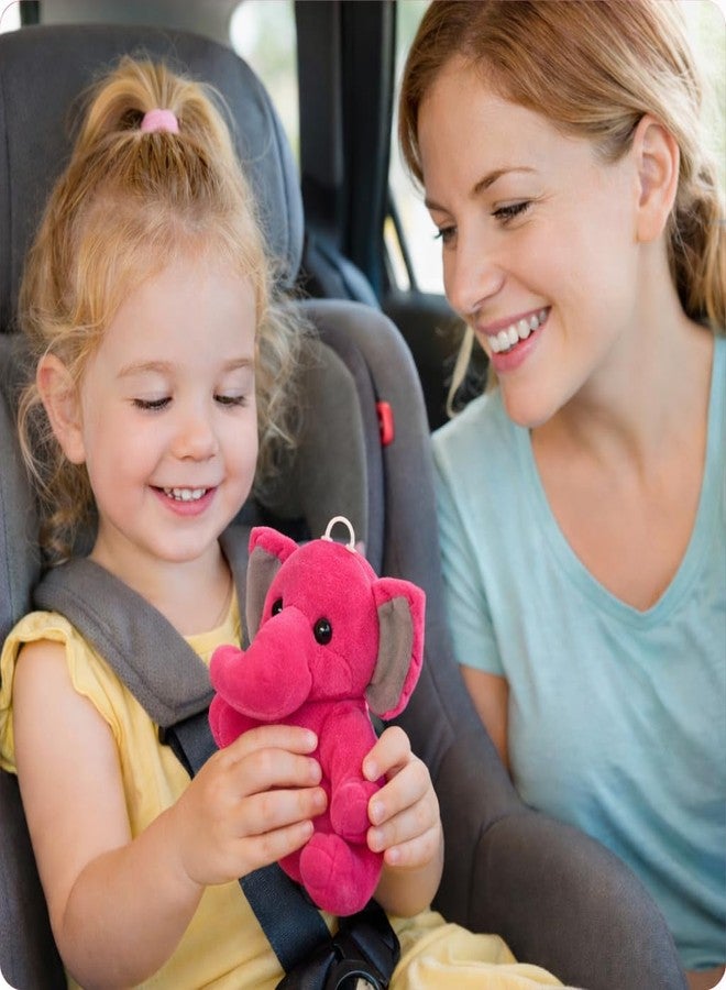 Aruvia Baby Elephant Soft Toy Plush (20 cm) Dark Pink | Cute Sitting Stuffed Elephant Toy | Super Soft Cuddle Plush for Kids & Babies | Gift for Boys Girls | Nursery Décor - Image 2
