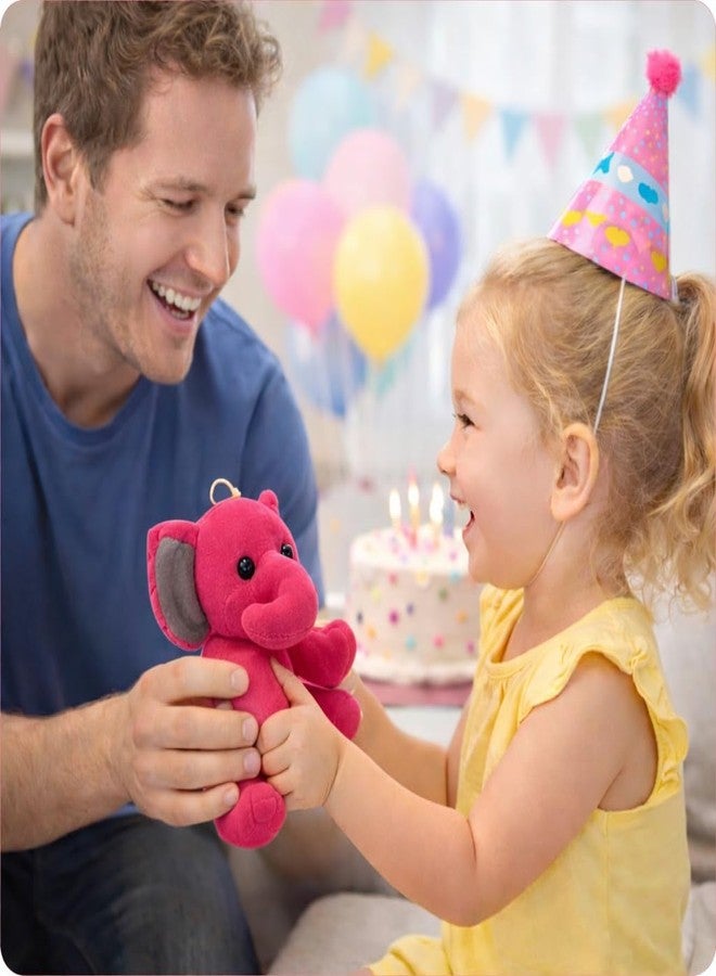 Aruvia Baby Elephant Soft Toy Plush (20 cm) Dark Pink | Cute Sitting Stuffed Elephant Toy | Super Soft Cuddle Plush for Kids & Babies | Gift for Boys Girls | Nursery Décor - Image 4