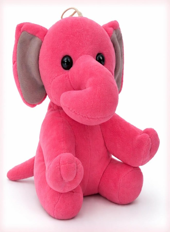 Aruvia Baby Elephant Soft Toy Plush (20 cm) Dark Pink | Cute Sitting Stuffed Elephant Toy | Super Soft Cuddle Plush for Kids & Babies | Gift for Boys Girls | Nursery Décor - Image 1