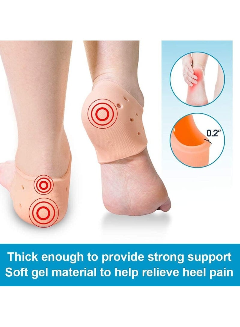 أم جي زي 8 قطع من وسادات التهاب اللفافة الأخمصية، وسادة كعب هلامية، واقيات الكعب من السيليكون، واقيات الكعب وأكواب الكعب لإصلاح الكعب الجاف المتشقق وتقليل آلام التهاب اللفافة الأخمصية، وتقرح الكعب - Image 4