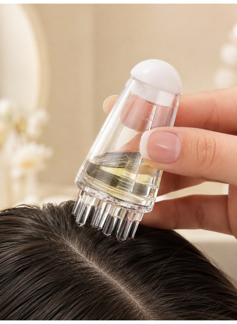 ام اس كيو مشط توزيع فروة الرأس بسعة 6 مل، أداة توزيع زيت الشعر مع 5 كريات دوارة وتدريج واضح وعبوة قابلة للفك لتطبيق سوائل العناية في المنزل أو أثناء السفر - Image 1