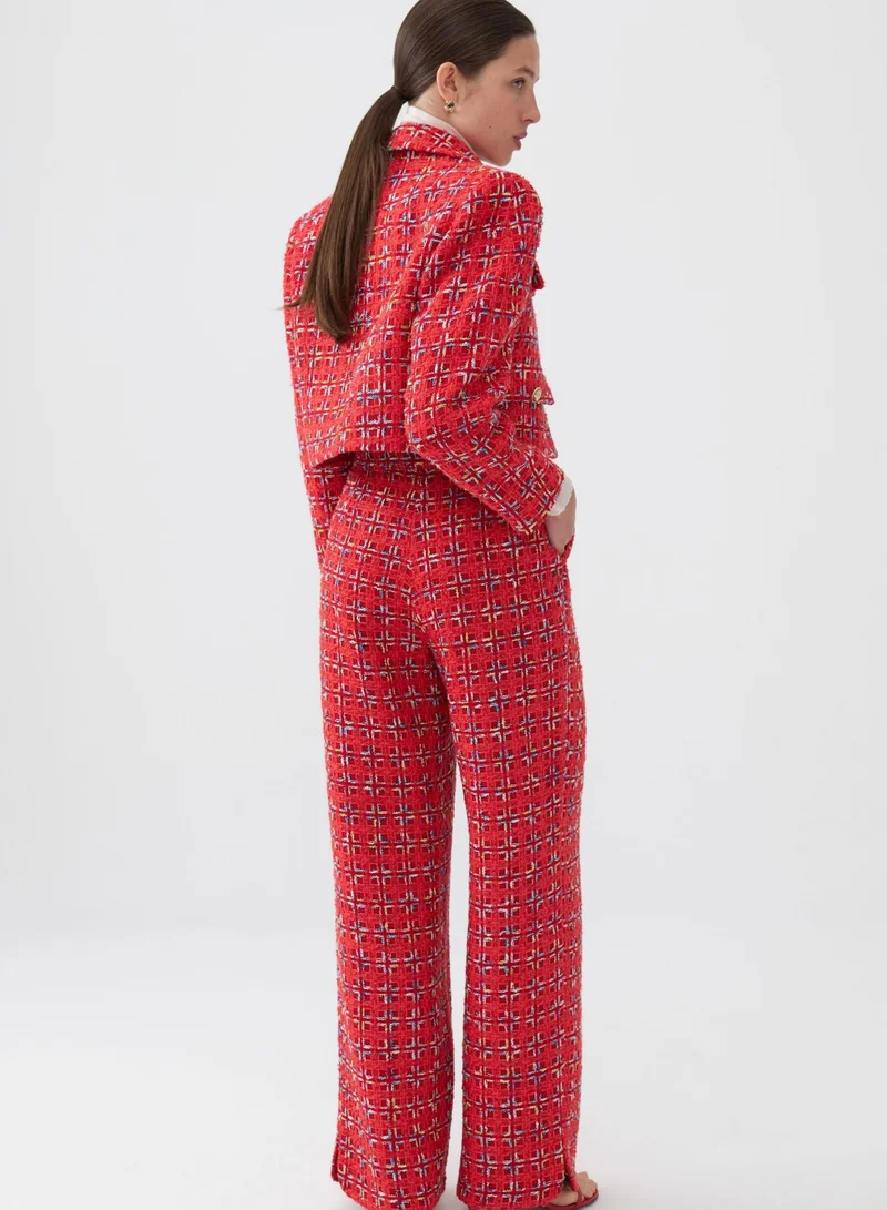 Nocturne High Waist Tweed Trousers