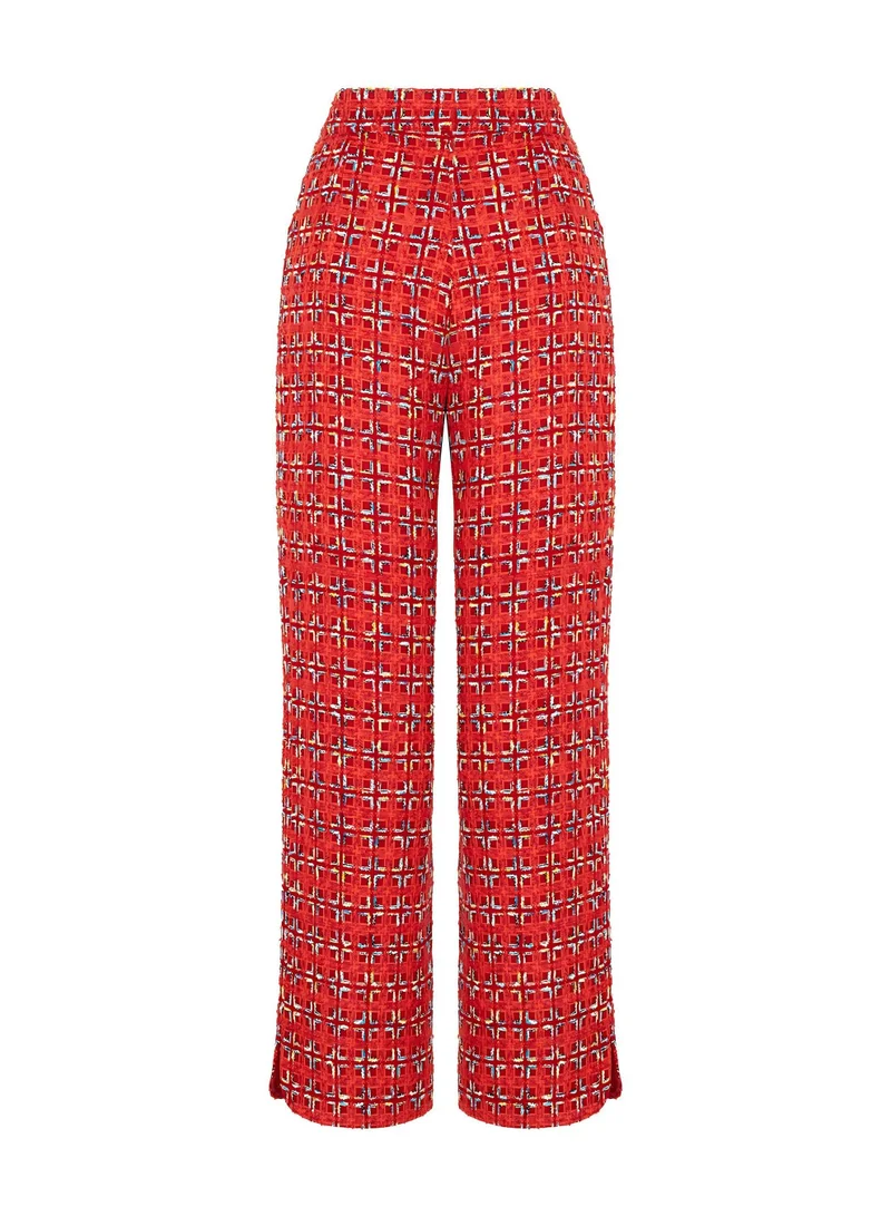 Nocturne High Waist Tweed Trousers