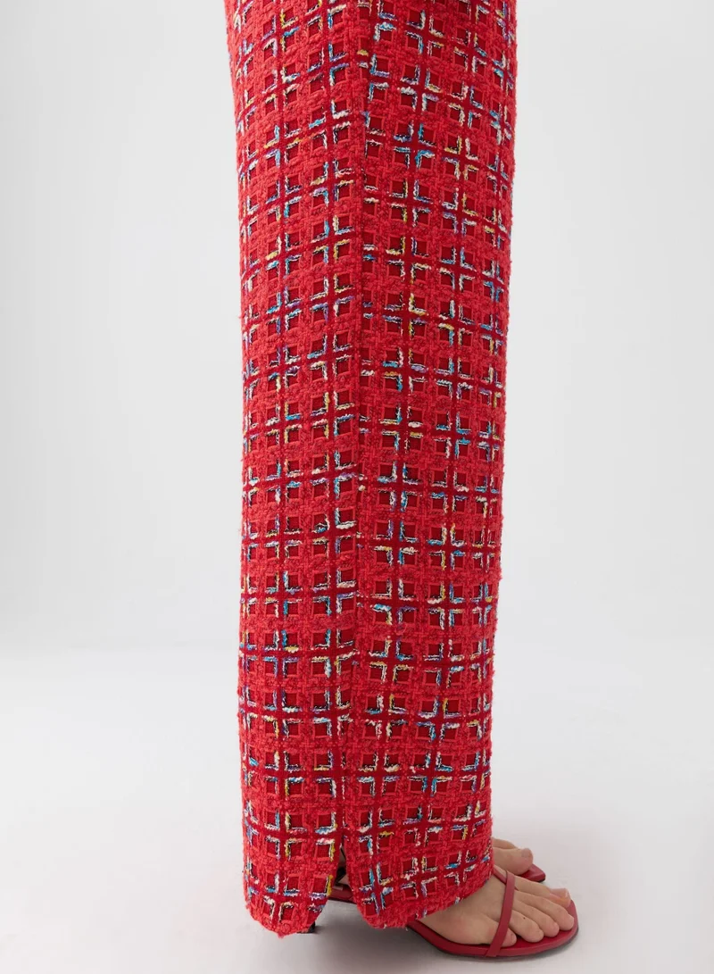 Nocturne High Waist Tweed Trousers