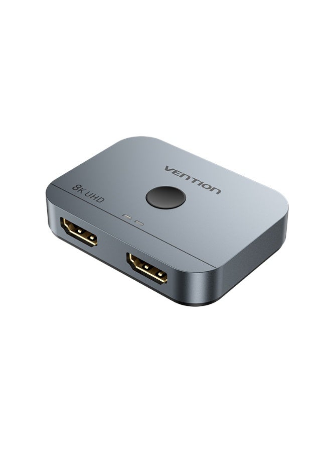VENTION 2-Port Bi-Directional 8K HDMI Switcher Gray Aluminium Alloy Type Model# AKPH0 - Image 1