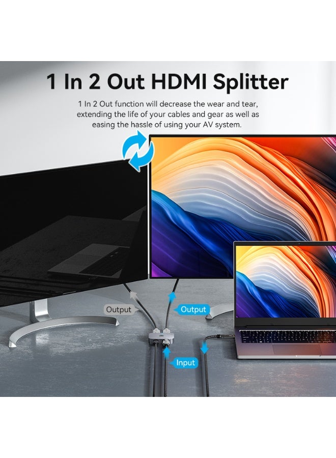 VENTION 2-Port Bi-Directional 8K HDMI Switcher Gray Aluminium Alloy Type Model# AKPH0 - Image 4