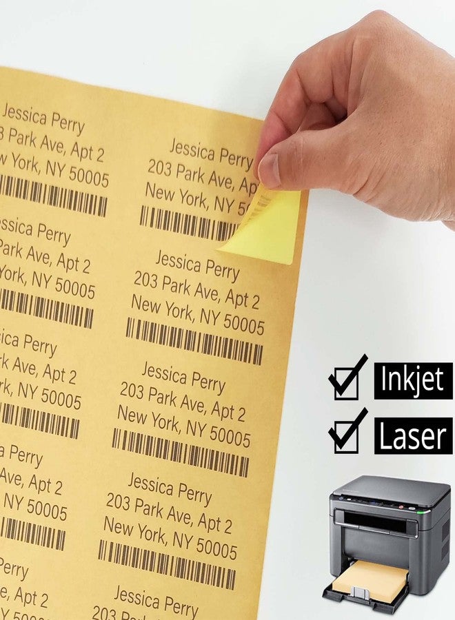 GlowSand Kraft Labels Stickers, Laser/Inkjet Printer Lables, Write or Print, Letter Size (2" x 4" Pack of 300) - Image 2