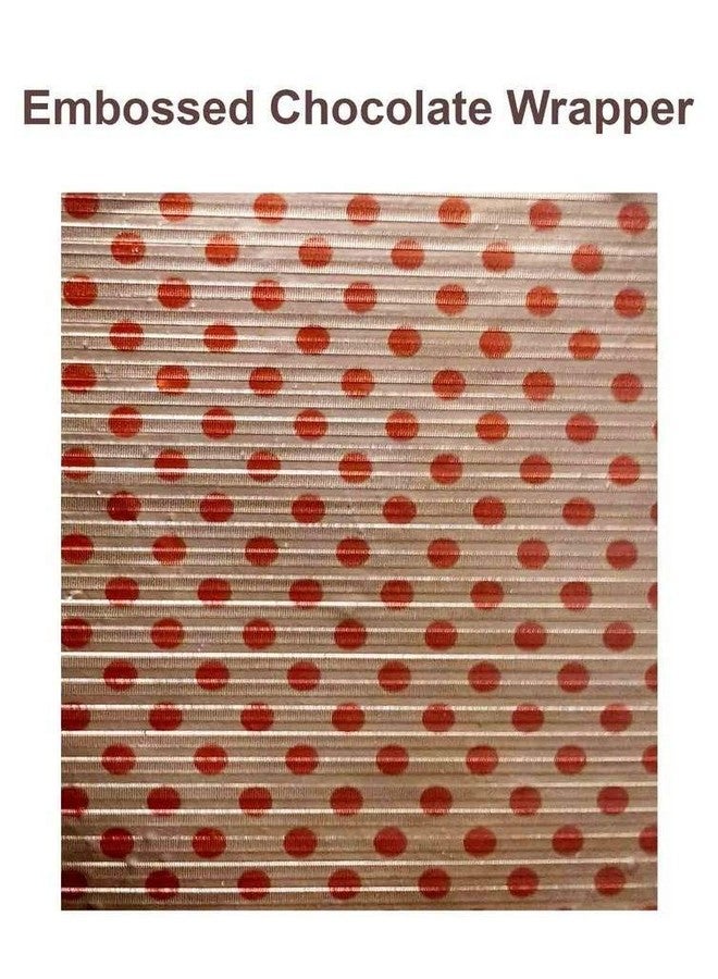 Cake Decor Chocolate Wrappering Foil, Embossed Chocolate Wrapper, 200 Sheets - 10in x 7in -Light Brown with Orange Dots - Image 2
