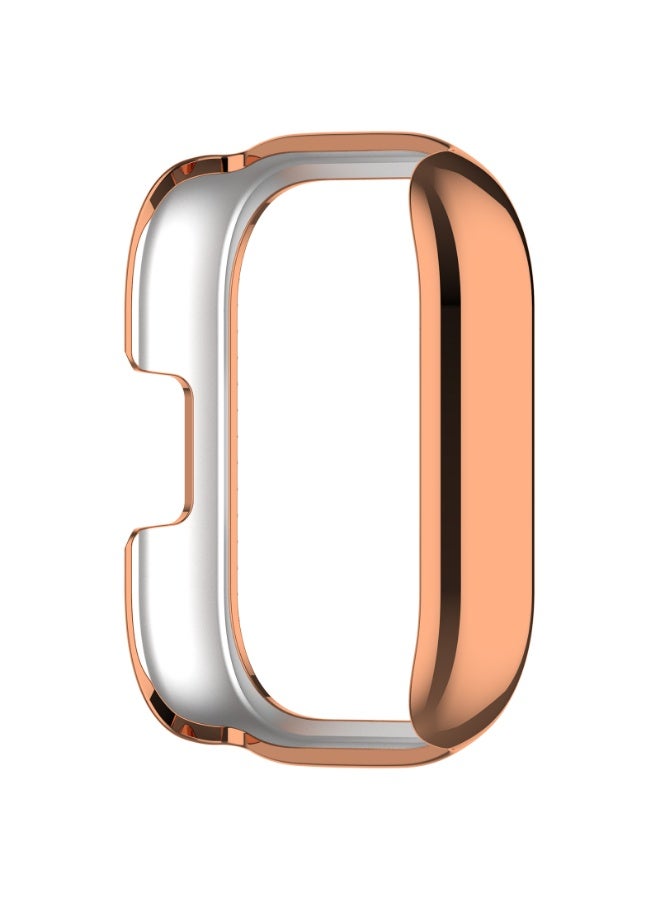 غطاء مجوهرات مجوف لساعة Redmi Watch 5 Lite للنساء/الرجال، إطار متين مقاوم للسقوط مرصع بأحجار الراين لساعة Redmi Watch 5 Lite، ملحقات الساعات الذكية (ذهبي وردي) - Image 3