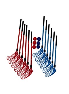 Generic Children's Hockey Toys Kindergarten Sensory Training Ice Hockey Props Outdoor Sports Family Interactive Games-Color:95cm Hockey Stick Red And Blue (12 Sticks And 6 Balls) With 7.2cm Ball Right-hand Shot  - Image 1