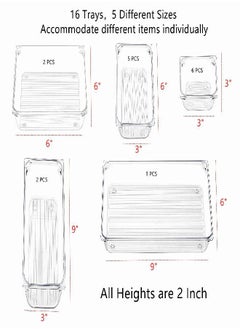 Cq acrylic 16-Piece Clear Plastic Drawer Organizer Tray for Makeup, Kitchen Utensils, Jewelries and Gadgets,4 Sizes Plastic Vanity Drawer Organizers and Storage Bins Clear - pzsku/ZADA5DBF06DDB2562F421Z/45/_/1692951266/d16e74fa-3c48-4154-840a-0433dd5a8f80