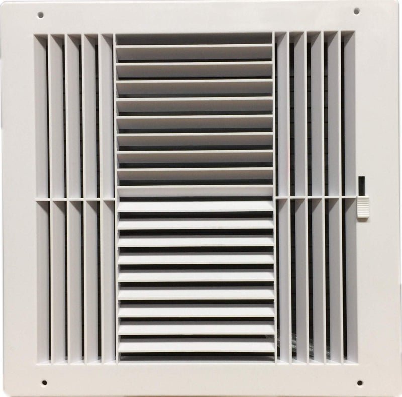 HBW Four-Way Plastic Side Wall/Ceiling Register in White 12" w X 12" h for Duct Opening (Outside Dimension is 14" w X 14" h) - Image 2