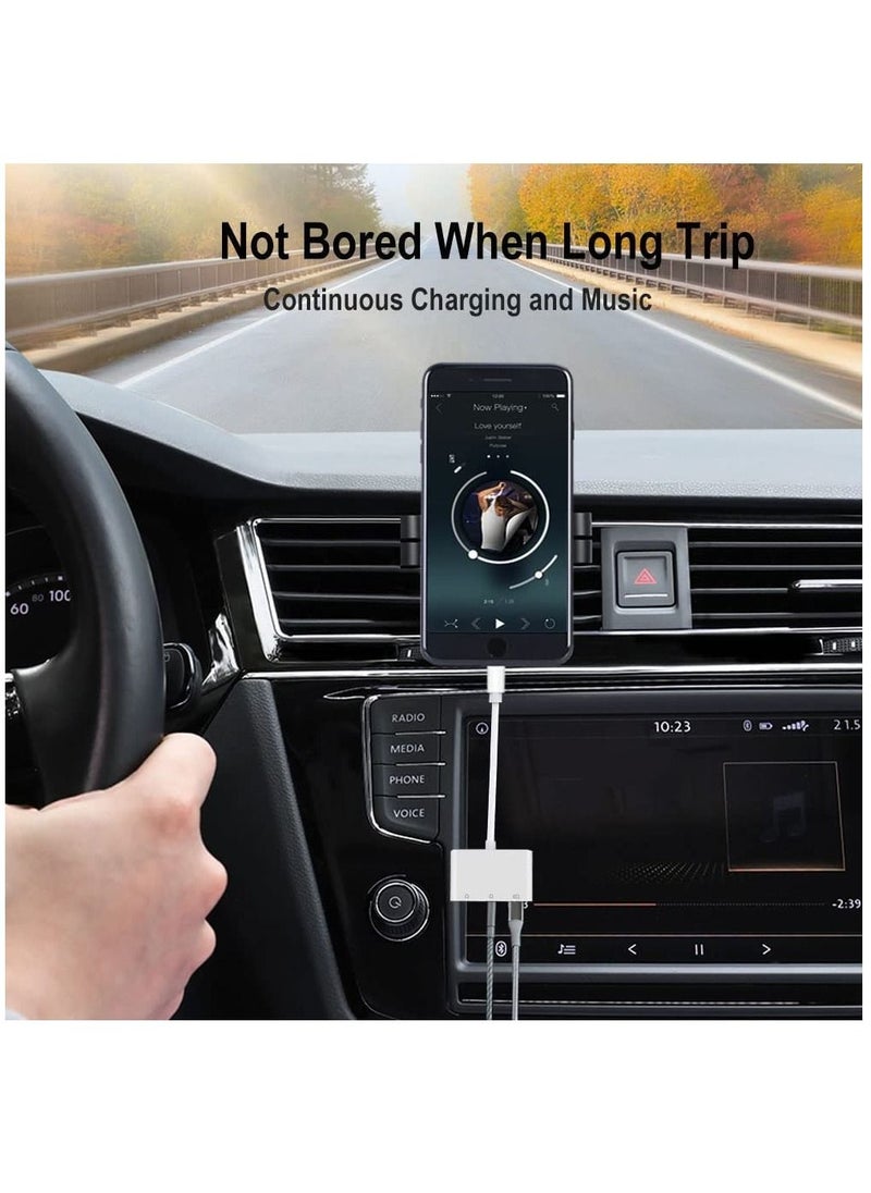 Ntech - Compatible for iPhone Headphone Adapter Compatible with Lightning to 3.5mm Audio Jack and Charger Dongle Earphone Splitter 11 12Mini pro xs xr x 7 8Plus for Ipad Converter charging connector for Apple - Image 1