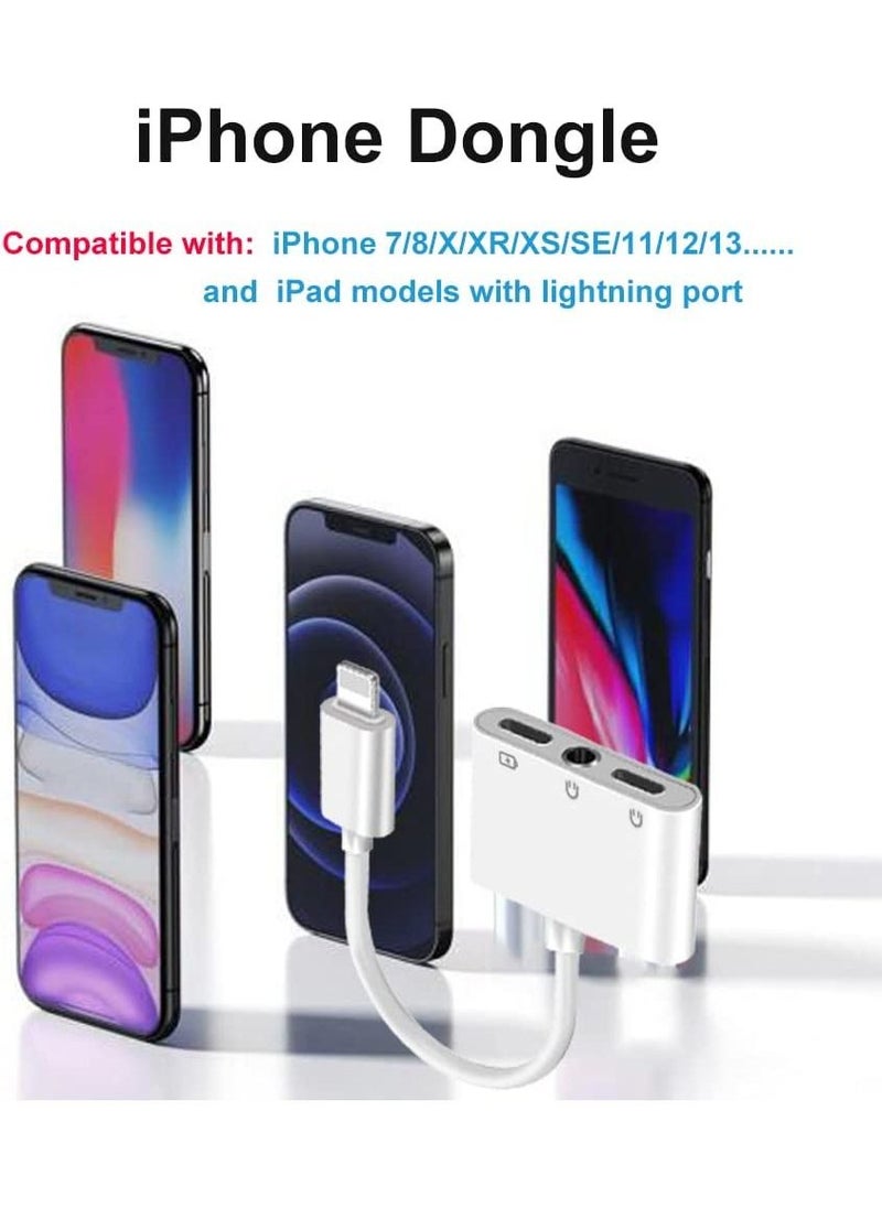 Ntech - Compatible for iPhone Headphone Adapter Compatible with Lightning to 3.5mm Audio Jack and Charger Dongle Earphone Splitter 11 12Mini pro xs xr x 7 8Plus for Ipad Converter charging connector for Apple - Image 1
