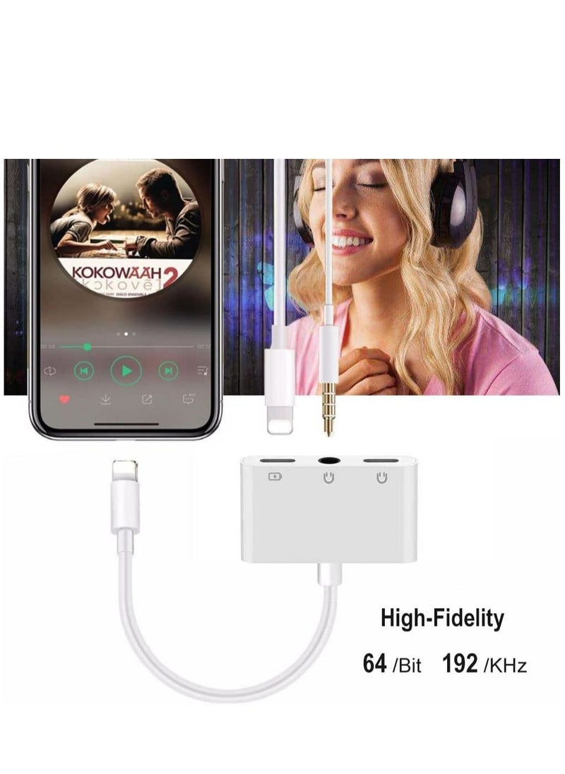 Ntech - Compatible for iPhone Headphone Adapter Compatible with Lightning to 3.5mm Audio Jack and Charger Dongle Earphone Splitter 11 12Mini pro xs xr x 7 8Plus for Ipad Converter charging connector for Apple - Image 1
