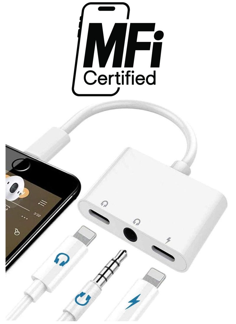 Ntech - Compatible for iPhone Headphone Adapter Compatible with Lightning to 3.5mm Audio Jack and Charger Dongle Earphone Splitter 11 12Mini pro xs xr x 7 8Plus for Ipad Converter charging connector for Apple - Image 1