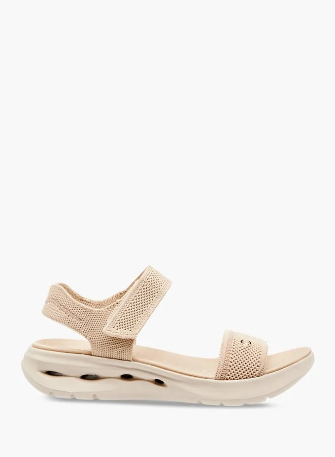 Le Confort Womens Knitted Sandals With Velcro Closure