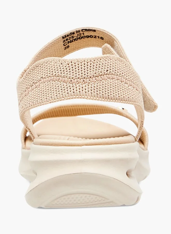 Le Confort Womens Knitted Sandals With Velcro Closure