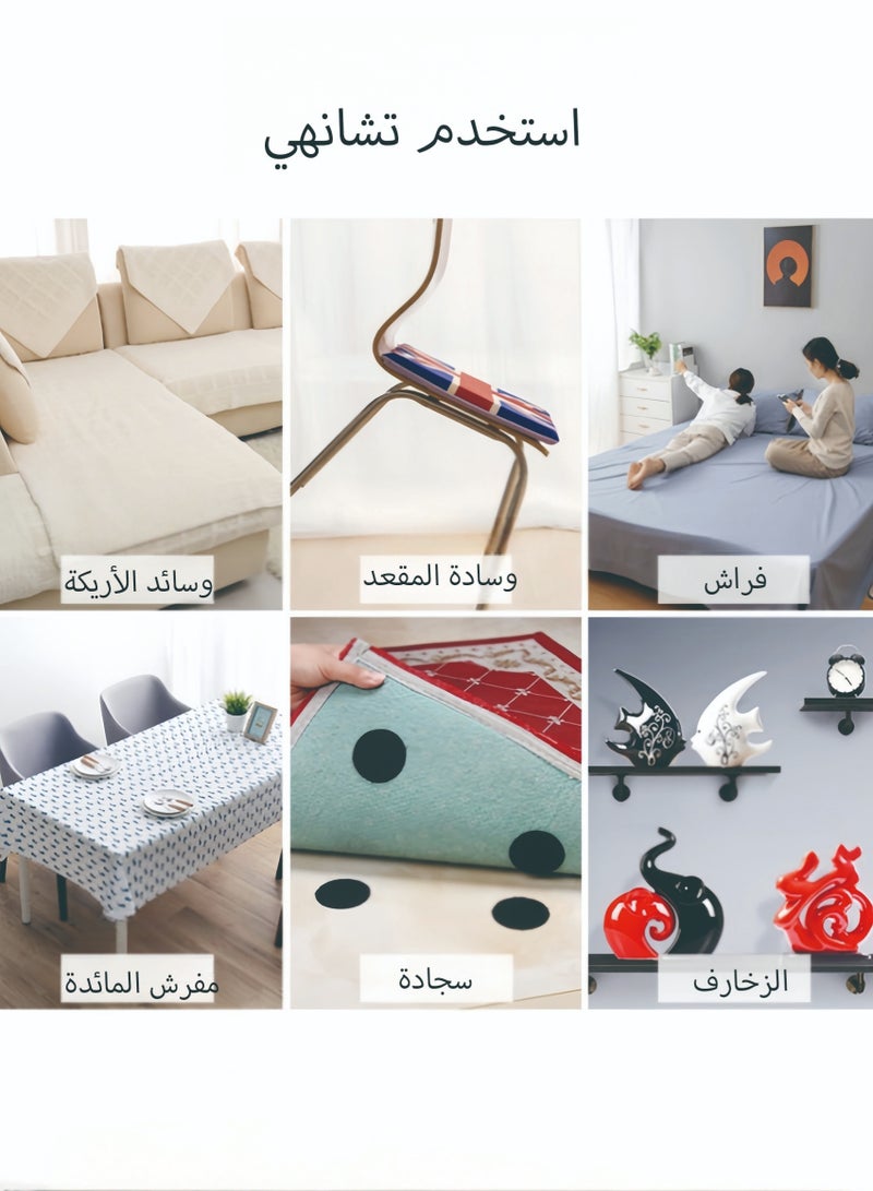 وسادة لاصقة مزدوجة الجوانب، 50 قطعة من وسادة الأريكة السوداء المستديرة مقاس 60 مم، يمكن إزالتها واستخدامها بحرية، مناسبة للأرائك ومفارش المائدة والسجاد وحصائر السيارة والحرف اليدوية أو تعليق الأدوات أو غيرها من الوسادات غير القابلة للانزلاق  - Image 4