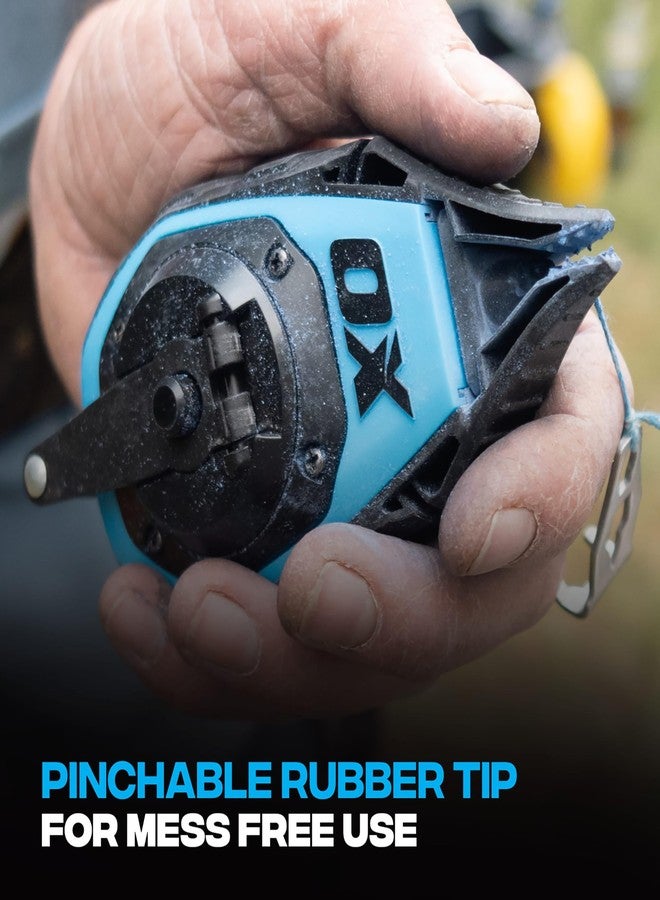 OX Pro 50ft Precision Chalk Line Tool Value Pack - Kevlar Ultra Fine Line Blue Chalk Reel with 1.5oz Blue Powder Refill - 3:1 Gear Ratio Choclain Tiralineas Choclay - Image 3