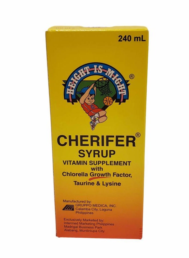 Cherifer 2 شراب عامل نمو الكلوريلا، التورين والليسين 240 مل لكل منهما - Image 2