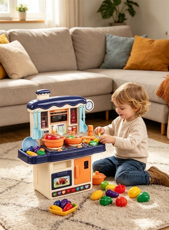 Quivlox Kid Kitchen Playset, Kitchen Pretend Toy Set,31PCS Kids Mini Kitchen Toys,Pretend Kitchen Play Set Toy,Simulation Kitchen Cooking Playset With Sound, Light and Spray,Play Kitchen Accessories for Girls Boys Toddlers - Image 4