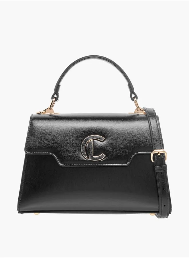 Le Confort Logo Embossed Satchel Bag with Adjustable Strap