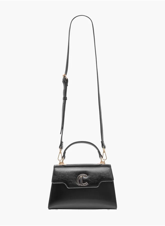 Le Confort Logo Embossed Satchel Bag with Adjustable Strap