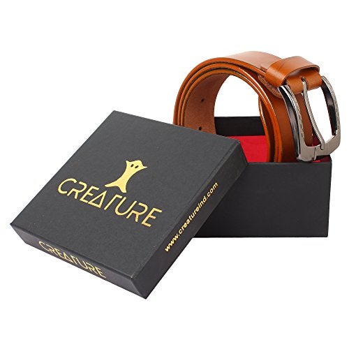 Creature Formal/Casual Tan Colour Leather Belts For Men (BL-016) - Image 2