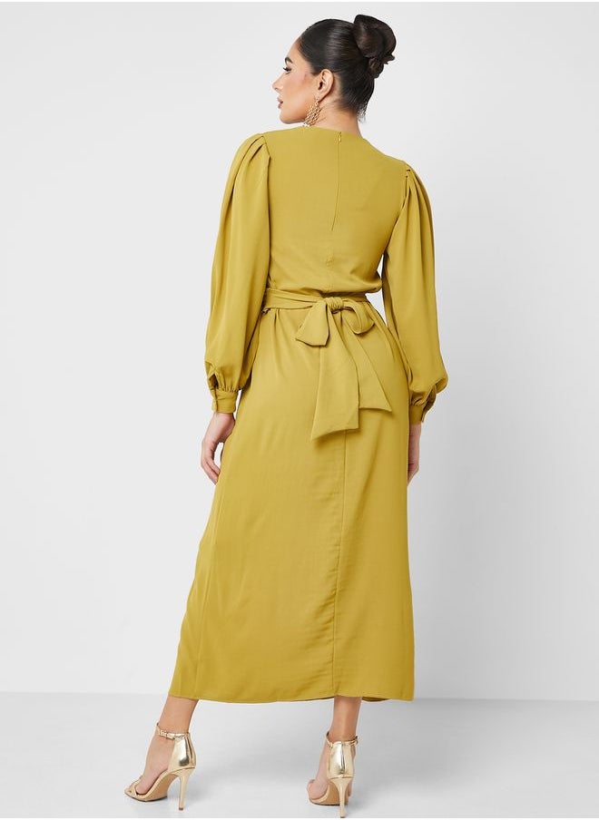 Refka by modanisa - Balloon Sleeves Dress - Image 1