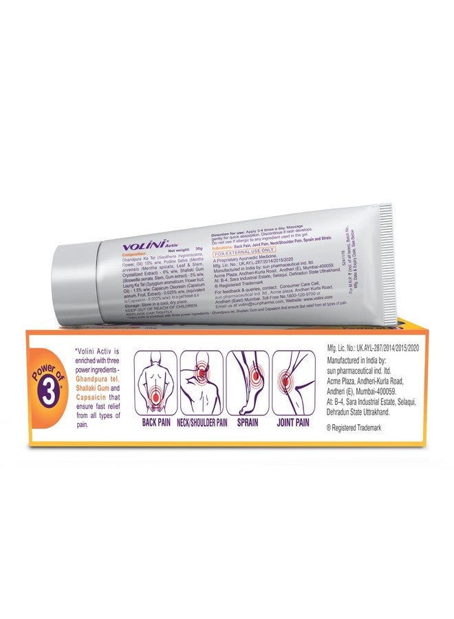 Volini Activ Pain Relief Gel 30 gm (Pack of 2) - Image 2
