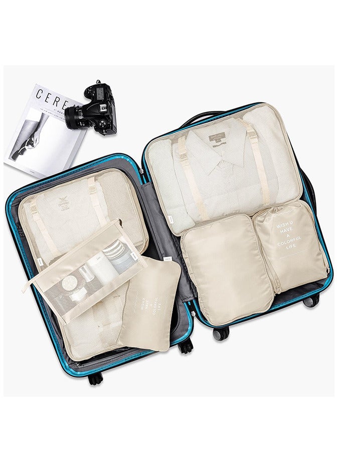 7-Piece Travel Organizer Luggage Set for Suitcase Organizer, Storage Bag, Compression Bag, Travel Bag with Zipper - Image 3