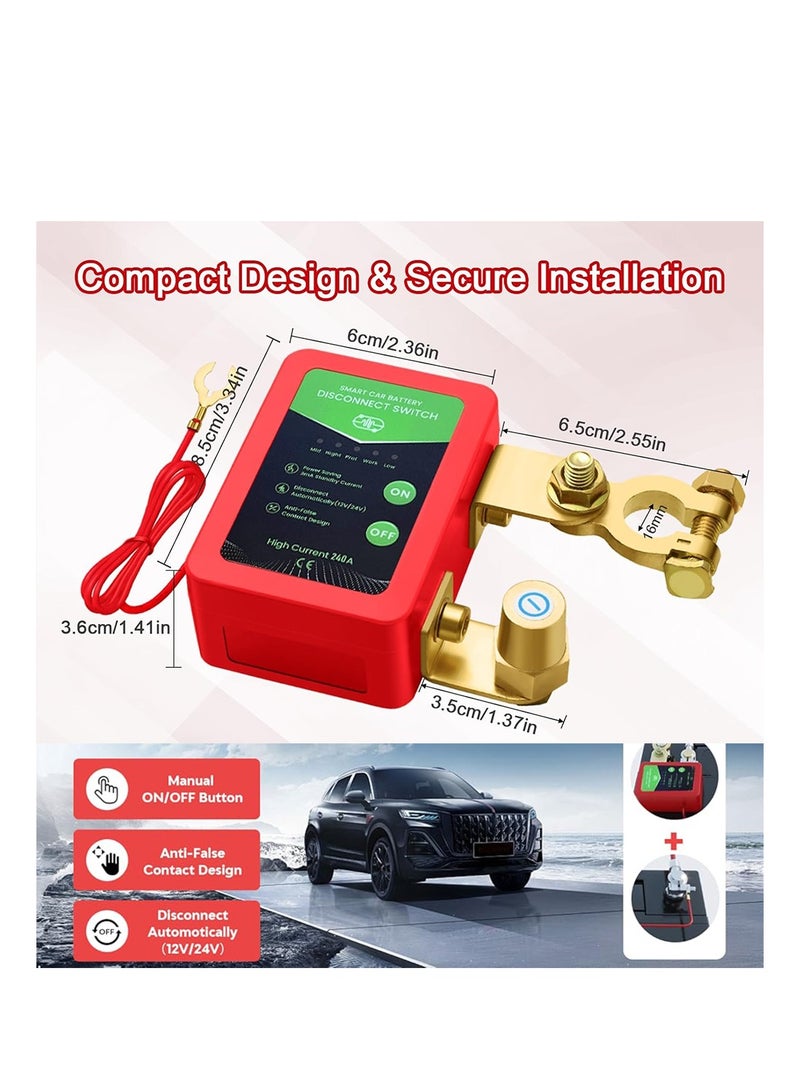 Loquat Remote Car Battery Kill Switch, Smart Voltage Disconnect for Vehicle, RV, ATV, Truck, Boat - Prevents Cell Drain, Easy Installation, Reliable Power Cut Off (12V，No LED) - Image 4
