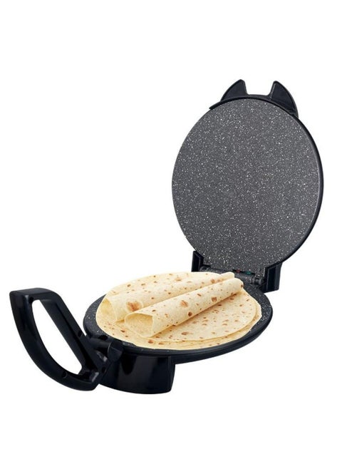 MATSU 10-Inch Electric Roti Maker – 1200W Non-Stick Chapati and Flatbread Press with Heavy-Duty Stainless Steel Body, Adjustable Temperature Control for Customized Cooking, Dual Indicator Lights for Easy Operation, Built-In Safety Lock for Secure Use, Easy-to-Clean Non-Stick Plates, and User Instruction Manual – 220-240V Energy-Efficient Kitchen Appliance for Home Use