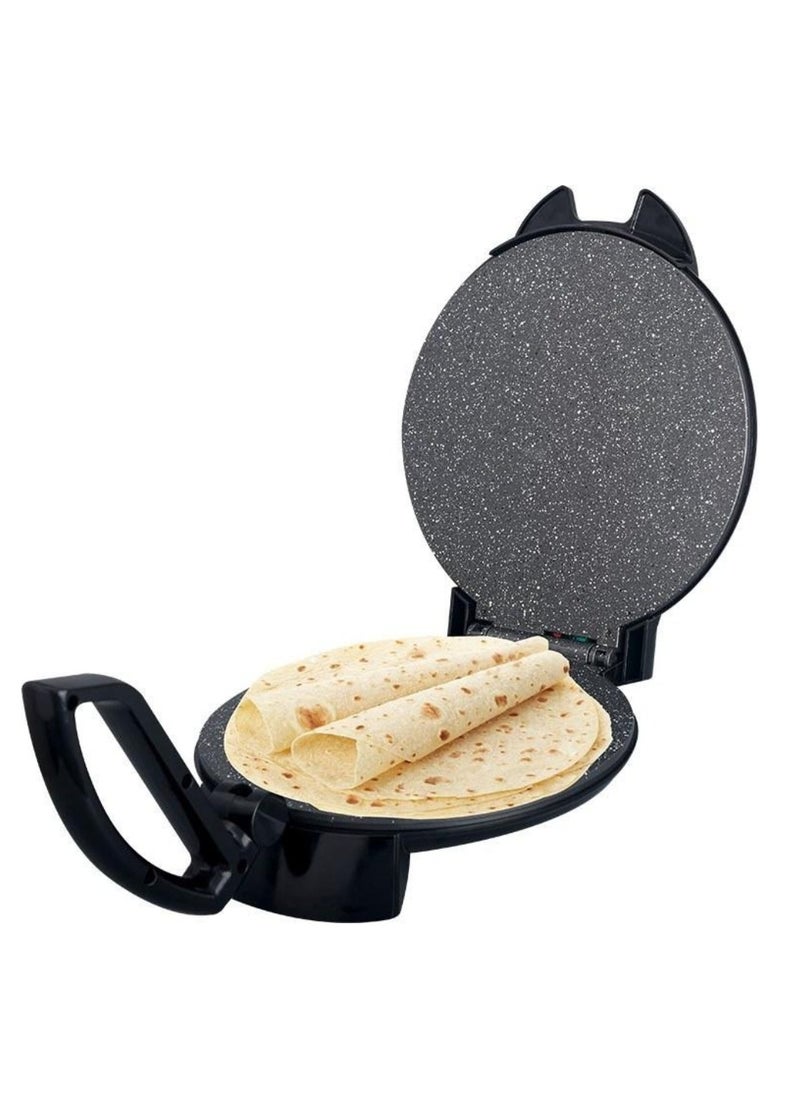Generic - MATSU 10-Inch Electric Roti Maker – 1200W Non-Stick Chapati and Flatbread Press with Heavy-Duty Stainless Steel Body, Adjustable Temperature Control for Customized Cooking, Dual Indicator Lights for Easy Operation, Built-In Safety Lock for Secure Use, Easy-to-Clean Non-Stick Plates, and User Instruction Manual – 220-240V Energy-Efficient Kitchen Appliance for Home Use - Image 1