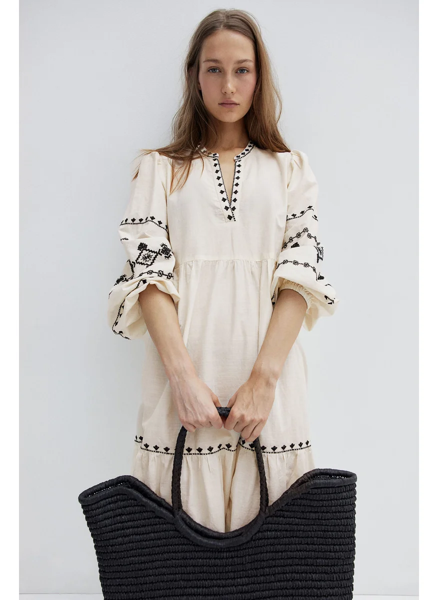اتش اند ام Embroidered Tunic Dress