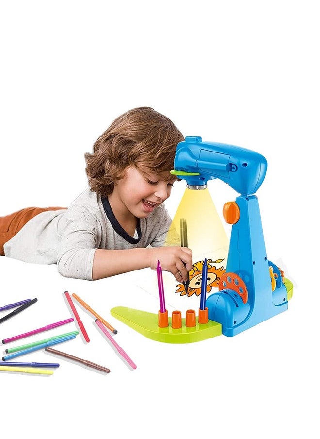 LEERFEI - Kids Projection Drawing Sketchersmart Drawing Projector Toywith 32Cartoon Patters And 12Color Brushesadjustable Drawing Pattern Size Smart Art Sketcher Projector 2.0 Kid Learn To Draw And Sketch - Image 1