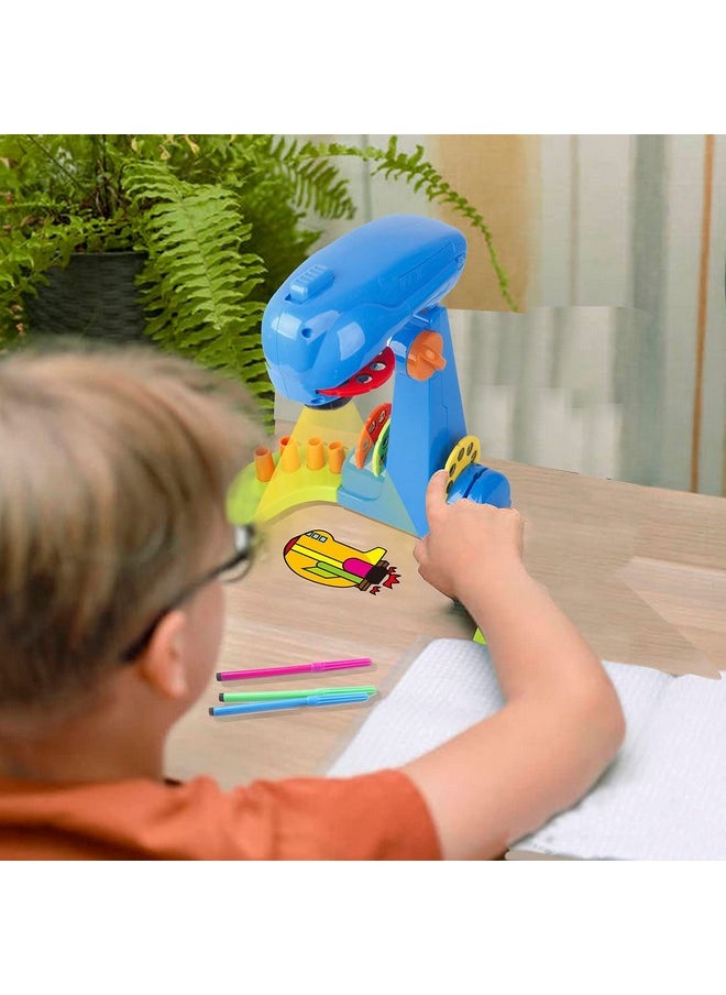 LEERFEI - Kids Projection Drawing Sketchersmart Drawing Projector Toywith 32Cartoon Patters And 12Color Brushesadjustable Drawing Pattern Size Smart Art Sketcher Projector 2.0 Kid Learn To Draw And Sketch - Image 1