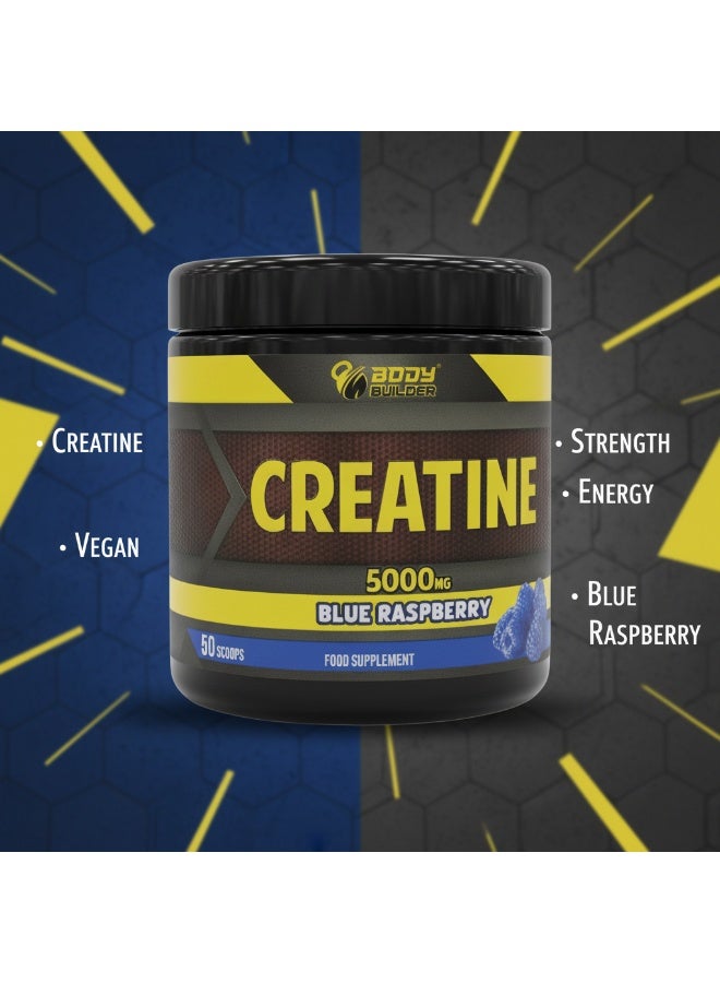 Body Builder Creatine Monohydrate Blue Raspberry, 300g, Performance & Energy Support Powder - Image 4