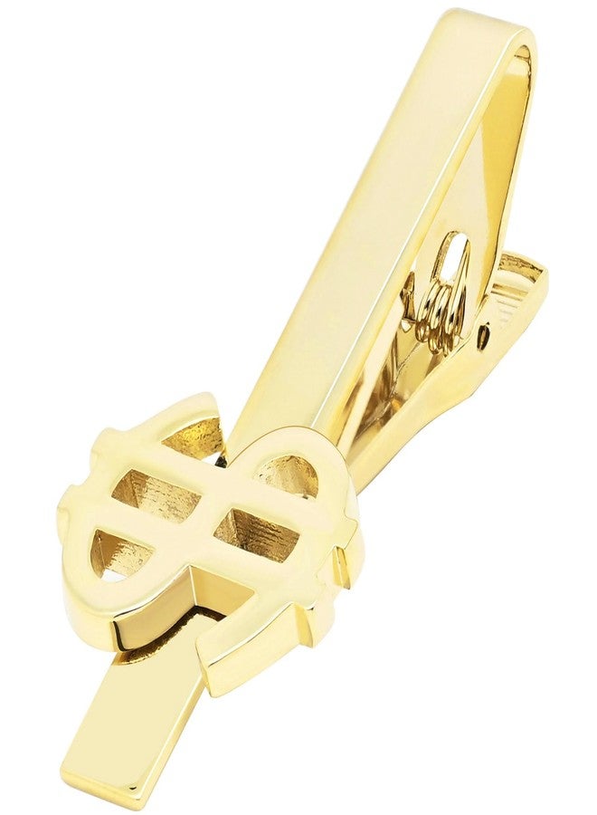 Jonwo Golden/Silver Tone Dollor Sign Men Tie Clip In Gift Box Funny Banker Stock Trader Tie Pin for Men's Regular Necktie Daily Office Party Occasions Dress (Golden) - Image 1