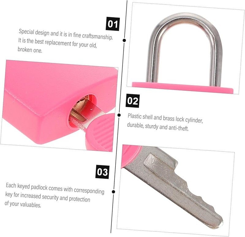 Mini Brass Padlocks 2 Pack Long Shackle with Keys for Luggage Diary Cabinets Storage - Image 4