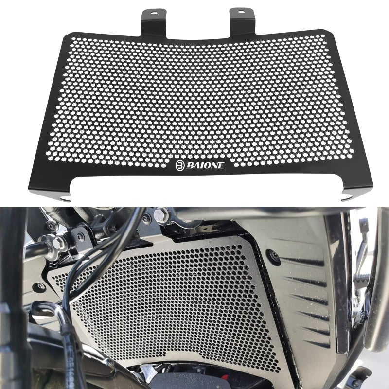 BAIONE Radiator Grille Guard Cover Compatible with Harley Pan America1250 1250S Special RA1250 2021 2022 Motorcycle Aluminum Radiator Protection Black