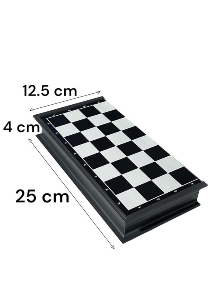 null - Magnetic Chess, Checkers and Backgammon Game Set in a Box 3 in 1 Folding Portable 25cm Perfect for Travel Intense Value, Strategy - Image 1