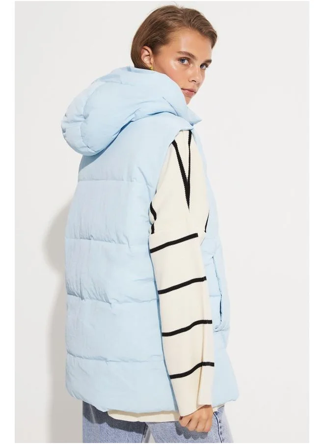 JUNE June Hooded Vest Blue
