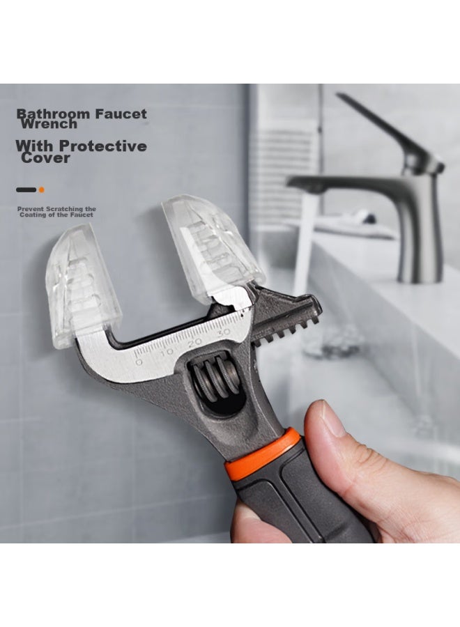 Tactix Adjustable Wrench, Large Opening, Dual-purpose, Universal Torque, Adjustable Mouth, Bathroom Wrench, Non-slip Adjustable Plate, Pipe Wrench, 900064 - Image 4