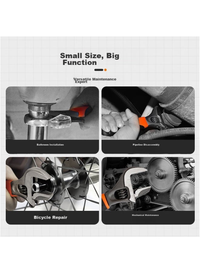 Tactix Adjustable Wrench, Large Opening, Dual-purpose, Universal Torque, Adjustable Mouth, Bathroom Wrench, Non-slip Adjustable Plate, Pipe Wrench, 900064 - Image 3